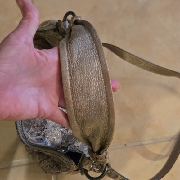 Coach Kristen Brown Tan‎ Embossed Python Leather Purse Hobo E1026 15361 - Picture 12 of 16